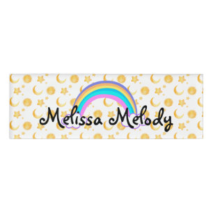 Rainbow Sun Moon Star Muster Namenschild