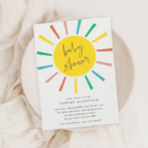 Rainbow Sun Script Moderne Babydusche