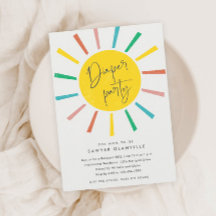 Rainbow Sun Script Moderne Windeln Party Babydusch