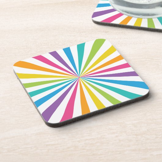 Rainbow Sunburst Getränkeuntersetzer (Linke Seite)