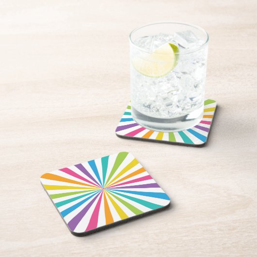 Rainbow Sunburst Getränkeuntersetzer (Rechte Seite)