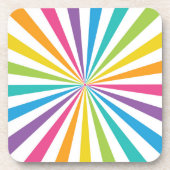 Rainbow Sunburst Getränkeuntersetzer (Vorderseite)