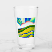 Rainbow Sunburst Landschaft Glas (Vorderseite)