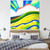 Rainbow Sunburst Landschaft Leinwanddruck (Insitu (Schlafzimmer))