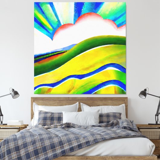 Rainbow Sunburst Landschaft Leinwanddruck (Insitu (Schlafzimmer))