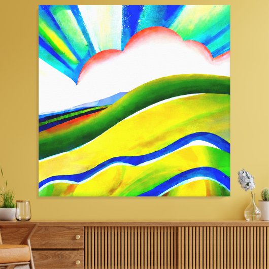 Rainbow Sunburst Landschaft Leinwanddruck (Insitu (Wohnzimmer))