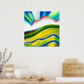 Rainbow Sunburst Landschaft Poster (Küche)