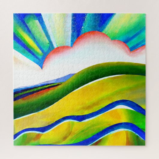 Rainbow Sunburst Landschaft Puzzle (Vertikal)
