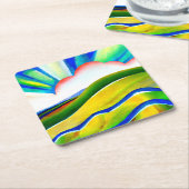 Rainbow Sunburst Landschaft Rechteckiger Pappuntersetzer (angewinkelt)