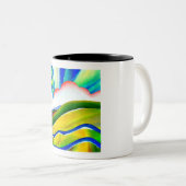 Rainbow Sunburst Landschaft Zweifarbige Tasse (VorderseiteRechts)