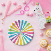 Rainbow Sunburst Pappteller (Party)