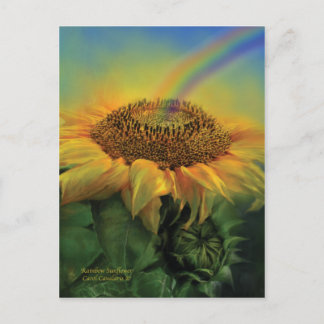 Rainbow Sunflower Art Postkarte