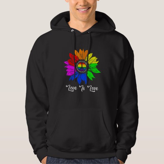 Rainbow Sunflower Liebe is Liebe Lgbt Gay Lesbian Hoodie (Vorderseite)