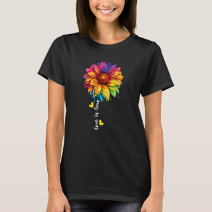 Rainbow Sunflower Liebe LGBT Equality Ally Fl T-Shirt