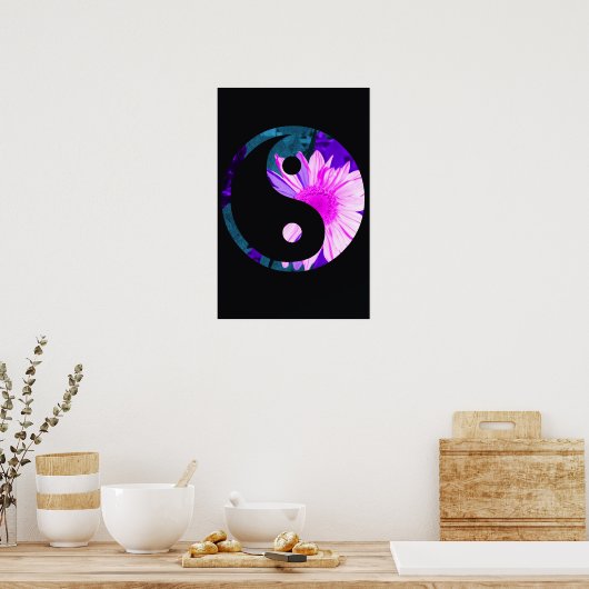 Rainbow Sunflower Yin Yang Poster (Küche)