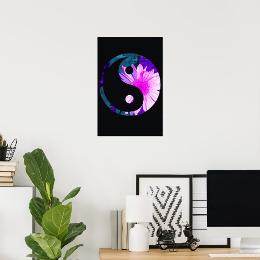 Rainbow Sunflower Yin Yang Poster (Heimbüro)