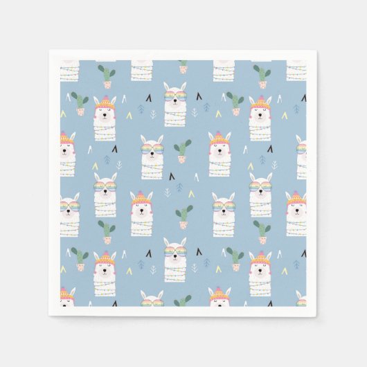 Rainbow Sunglasses Llama Pattern Serviette (Vorderseite)