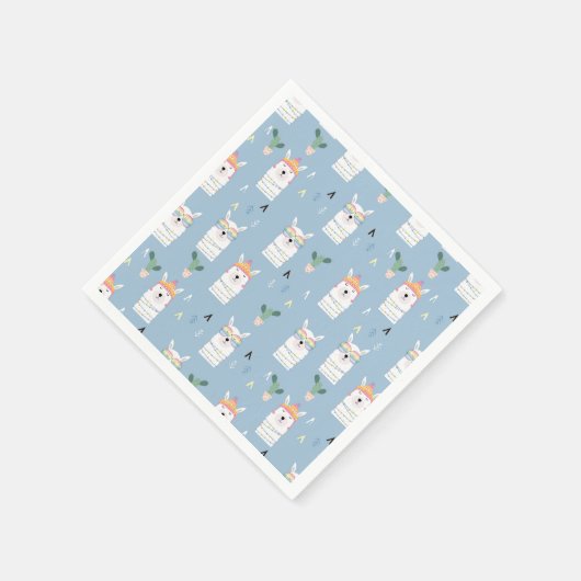 Rainbow Sunglasses Llama Pattern Serviette (Ecke)