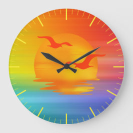 Rainbow Sunrise Wall Clock Große Wanduhr