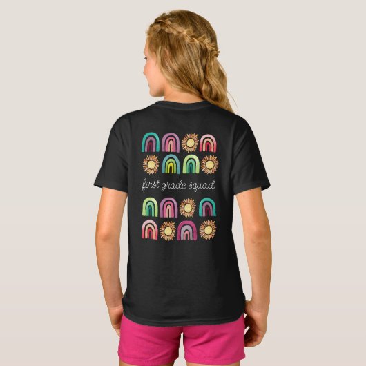 Rainbow & Suns Back to School T-Shirt (Schwarz voll)