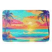 Rainbow Sunset Beach Badematte (Vorderseite)