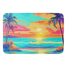 Rainbow Sunset Beach Badematte