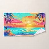Rainbow Sunset Beach Badhandtuch Set (Handtuch)