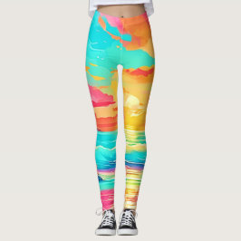 Rainbow Sunset Beach Leggings