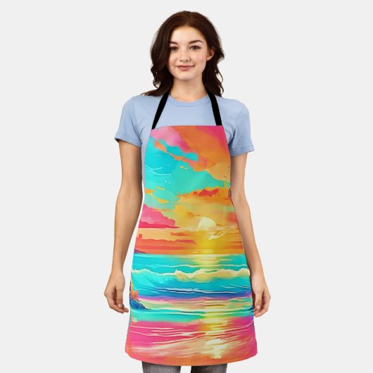 Rainbow Sunset Beach Schürze (Getragen)