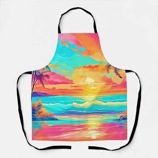Rainbow Sunset Beach Schürze (Vorderseite)