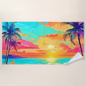Rainbow Sunset Beach Strandtuch (Vorderseite)