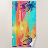 Rainbow Sunset Beach Strandtuch (Vorderseite)