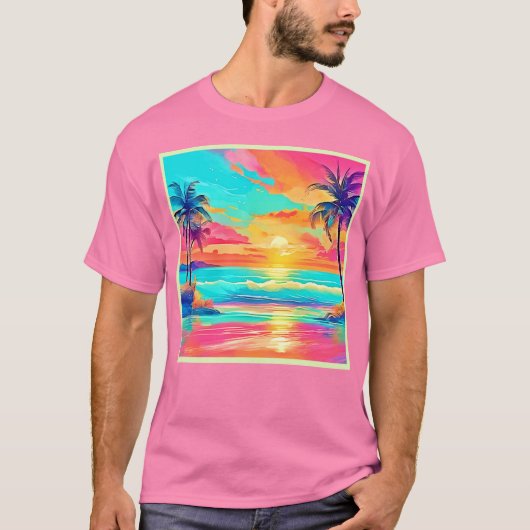 Rainbow Sunset Beach T-Shirt (Vorderseite)
