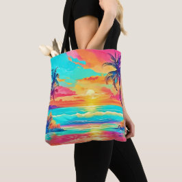 Rainbow Sunset Beach Tasche