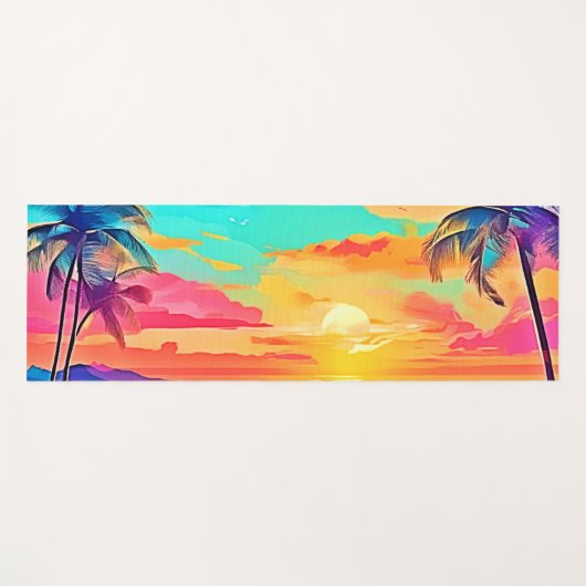 Rainbow Sunset Beach Yogamatte (Vorderseite (Horizontal))