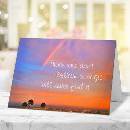 Rainbow Sunset Foto glaubt an Zauberwörterbuch Karte