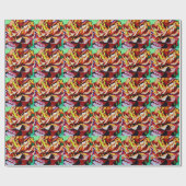 Rainbow Sunset Rosen Aquarell Originale Kunst Geschenkpapier (Flach)