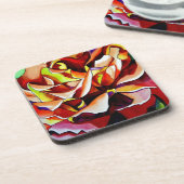 Rainbow Sunset Rosen Aquarell Originale Kunst Getränkeuntersetzer (Linke Seite)