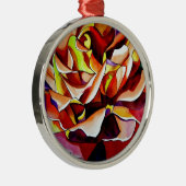 Rainbow Sunset Rosen Aquarell Originale Kunst Ornament Aus Metall (Rechts)