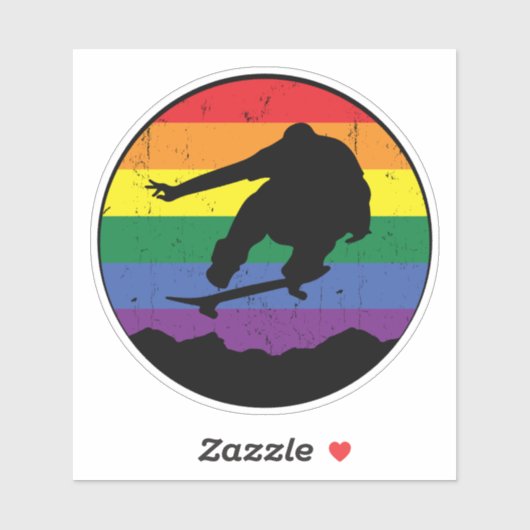 Rainbow Sunset Skateboard 4" Kiss Cut Vinyl Aufkleber (Blatt)