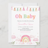 Rainbow Sunshine Baby Dusche Einladung (Vorderseite)