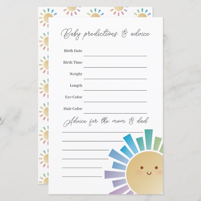 Rainbow Sunshine Baby Shooting Game (Vorne/Hinten)