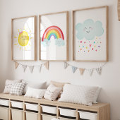 Rainbow Sunshine Clouds Kinderzimmer Bilderwand Sets