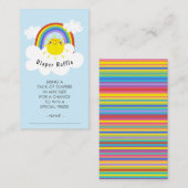 Rainbow Sunshine Diaper Raffle Ticket Begleitkarte (Vorne/Hinten)