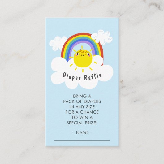 Rainbow Sunshine Diaper Raffle Ticket Begleitkarte (Vorderseite)