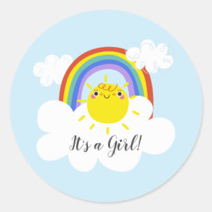 Rainbow Sunshine It'a Girl Gevor Sticker