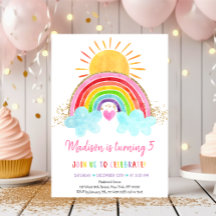 Rainbow Sunshine Pink Gold Birthday