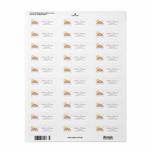 Rainbow Sunshine Return Address Label (Vorne)