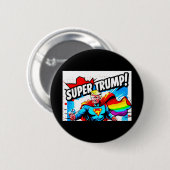 Rainbow Super Trump - Vintager Pop Art Print Button (Vorne & Hinten)