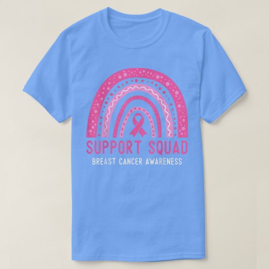 Rainbow Support Squad Brustkrebs Bewusstsein rosa T-Shirt (Design vorne)